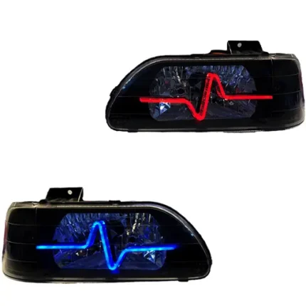 چراغ جلو اسپرت پراید 131 جمع ساز مدل 3D ضربان مولتی کالر (ریموت دار) داخل مشکی بدون موتور دو عددی