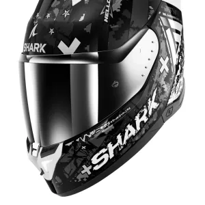 کلاه کاسکت فک ثابت SHARK مدل SKWAL i3 HELLCAT BLACK CHROME SILVER