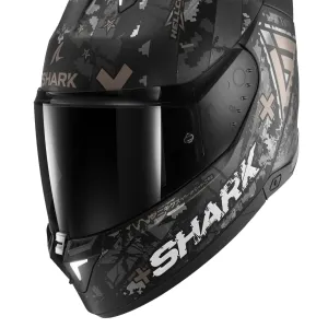کلاه کاسکت فک ثابت SHARK مدل SKWAL i3 HELLCAT MATTE BLACK CHROME ANTHRACITE