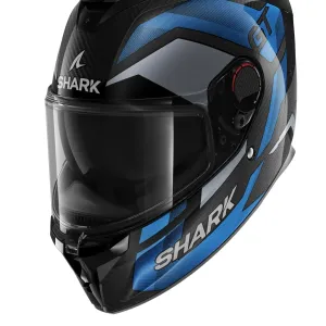 کلاه کاسکت فک ثابت SHARK مدل SPARTAN GT PRO CARBON RITMO CARBON BLUE CHROME