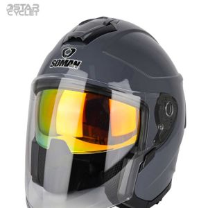 کلاه کاسکت بدون فک SOMAN مدل SM523 CEMENT GRAY