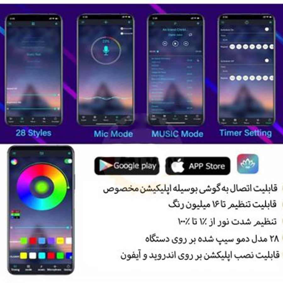 الوایر هفت رنگ RGB