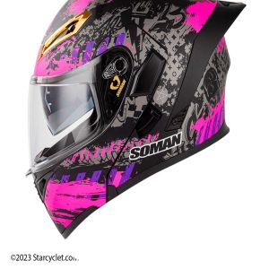 کلاه کاسکت فک متحرک سومان مدل SM955-S SPARK PURPLE