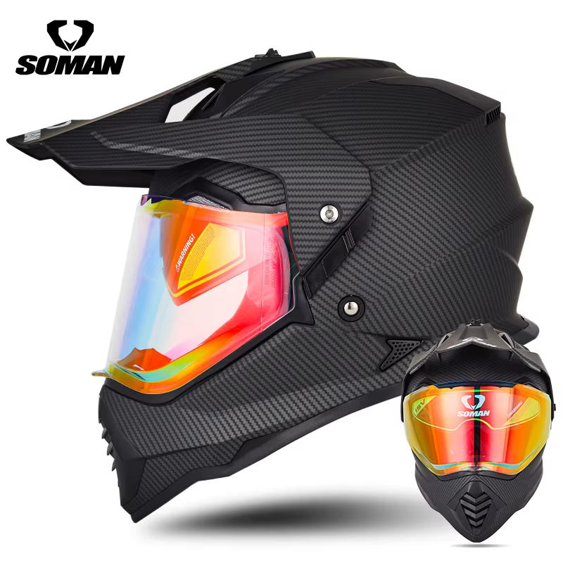 کلاه کاسکت SOMAN مدل M10 MAT-CARBON