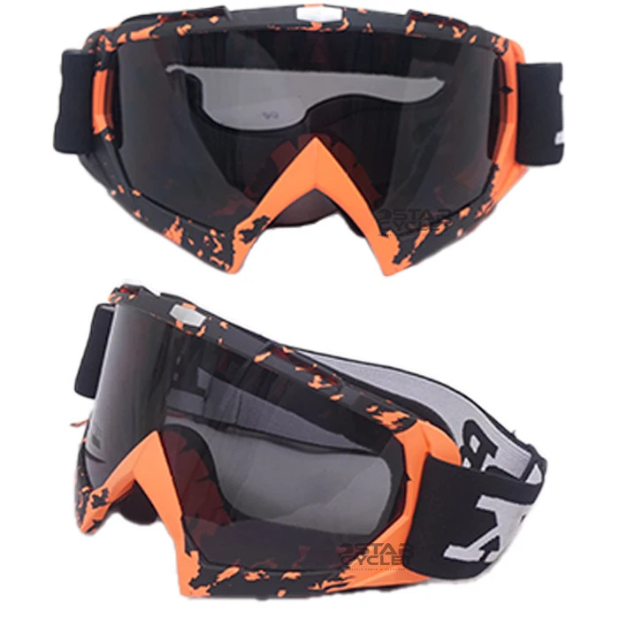 عینک کراسی مدل 304 مناسب انواع کلاه کاسکت کراسORANGE-BLACK