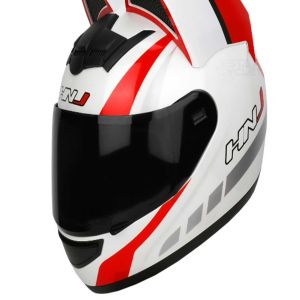 کلاه کاسکت گربه‌ای HNJ مدل WHITE-RED