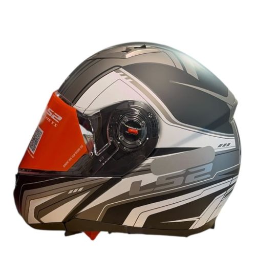 کلاه فک متحرک LS2 کد 370 سفید خاکستری