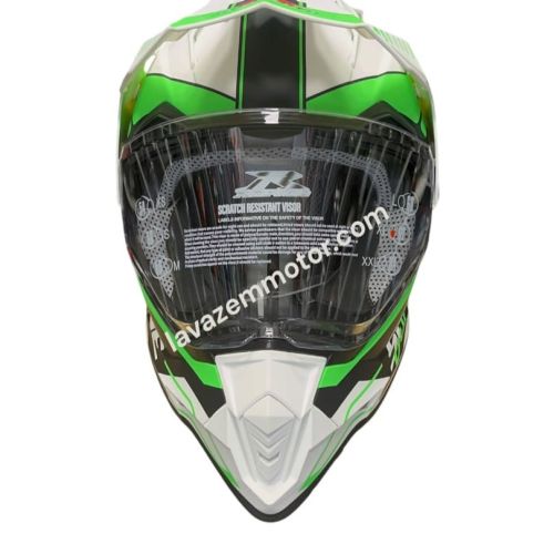 کلاه کاسکت ادونچرRAPIDO مدل 632 WHITE BLACK GREEN