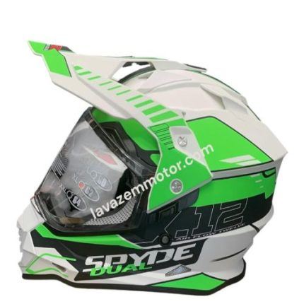 کلاه کاسکت ادونچرRAPIDO مدل 632 WHITE BLACK GREEN