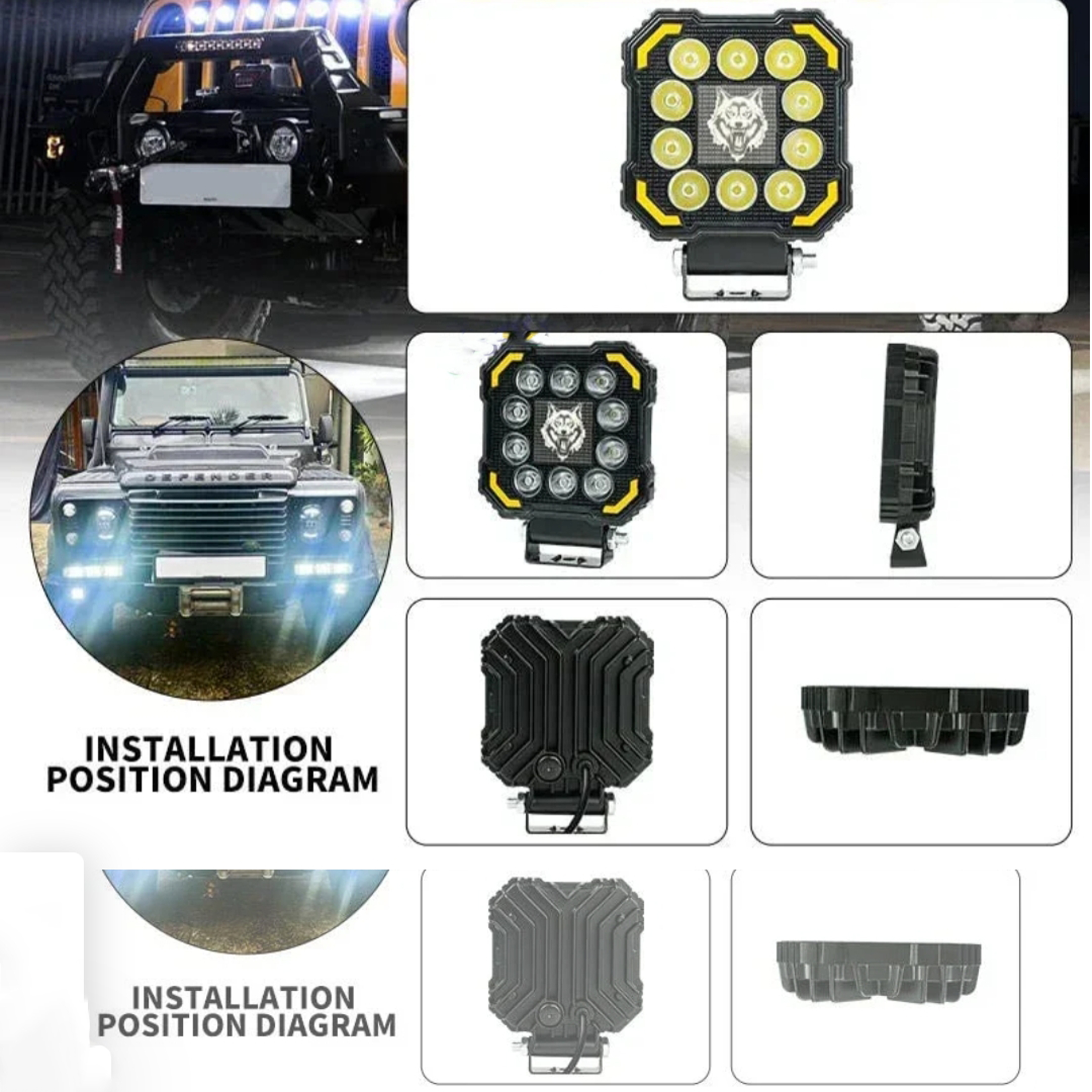 پرژکتور مربعی 10LED طرح گرگ مدل RGB
