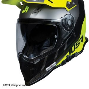 کلاه کاسکت ادونچری JUST ONE مدل J34 WHITE-FLUO-YELLOW-BLACK