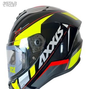 کلاه کاسکت فک ثابت AXXIS مدل SONAR BLACK-YLW