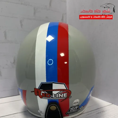 کلاه کاسکت ردلاین وسپایی کد 963 طرح خاکستری پرچمی