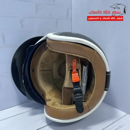 کلاه کاسکت ردلاین وسپایی کد 963 طرح مشکی مات و سفید
