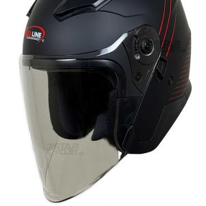 کلاه کاسکت بدون فک REDLINE مدل MATT-BLACK-RED-Graphics 956-8