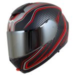 کلاه کاسکت فک متحرک TEKNO مدل T144 BLACK-RED-GRAY-B