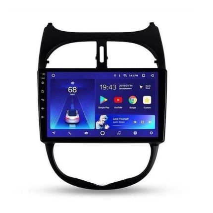 مانیتور خودرو ماشین فابریک پژو 206 اندروید برد 3TL حافظه32 گیگ همراه با فریم اصلی و میکروفون