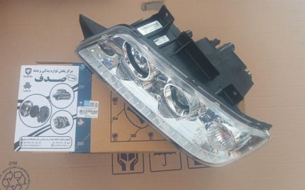 چراغ جلو چپ پژو 405 SLX بدون لامپ لنز پلیمری ایساکویی