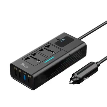 مبدل برق و اینورتر فندکی و چند راهی برق خودرو بیوا مدل NBQ-101 ظرفیت 200 وات