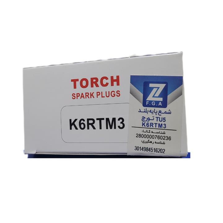 شمع خودرو تورچ مدل تک پلاتین پایه بلند کد K6RTM3 – IATF16949 بسته 4 عددی