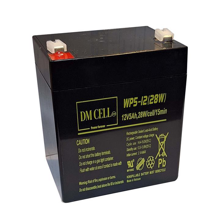 باتری سیلد اسید 12 ولت 5 آمپر ساعت دی ام سل مدل 12V-5AH